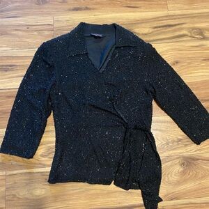 Marina Chic Black Textured Jumpsuit